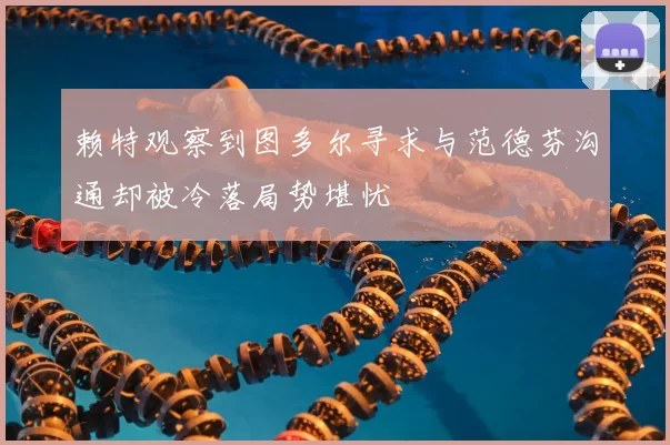 赖特观察到图多尔寻求与范德芬沟通却被冷落局势堪忧